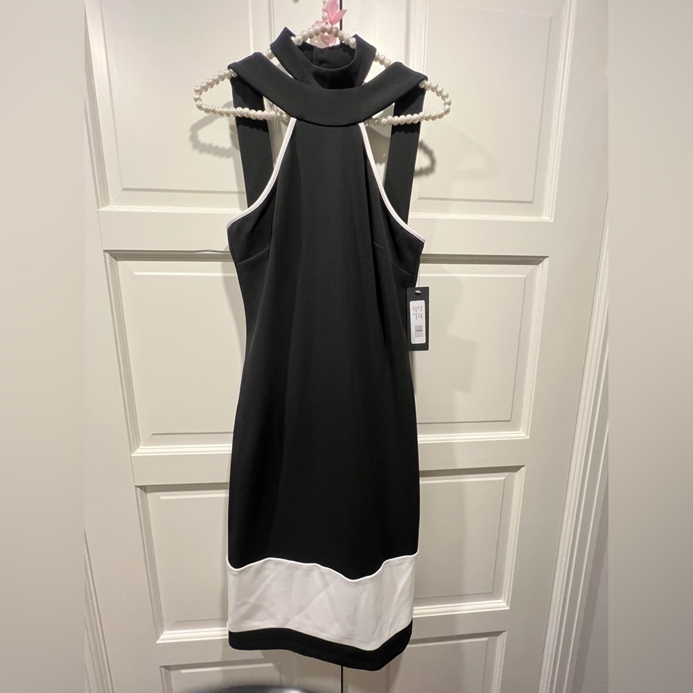NWT bebe Halter Color Block Dress - Picture 2 of 9